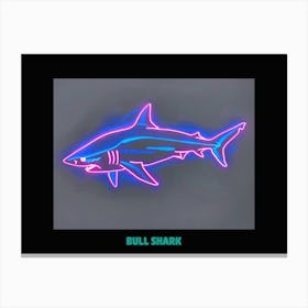 Neon Purple Bull Shark 4 Poster Canvas Print