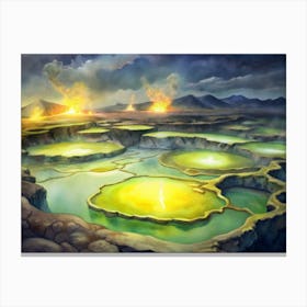 A Glowing Image Of The Danakil Depression S Neon S (1) Canvas Print