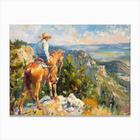 Cowboy In Black Hills South Dakota 3 Canvas Print