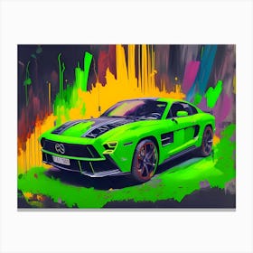 Green Sportscar Canvas Print