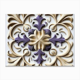 Sculpture Pattern Spiral Curve Cross Vine Star Geometry Flower Canvas Print