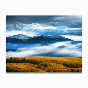 Clouds Over The Mountains Canvas Print