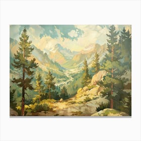 Vintage Wooded Pines 8 Canvas Print