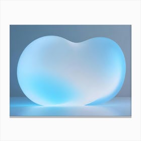 A 3d Rendering Of A Smooth, Organic Shape Resembling A Large, Transparent, Blue Tinted Egg Canvas Print