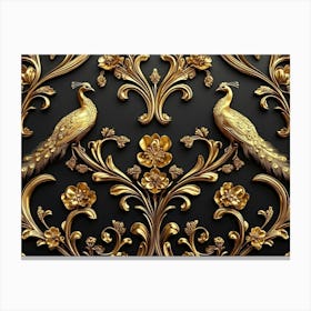 Gold Peacock Canvas Print