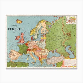 Bacon's Standard Map Of Europe By George Washington Bacon (1830–1922) Canvas Print