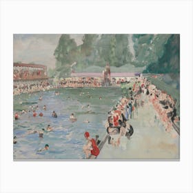 Vintage Swimmers Canvas Print