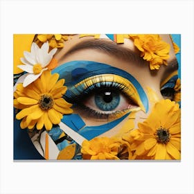 Face With Flowers Canvas Print