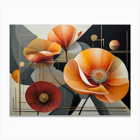 Abstract Poppies painting Canvas Print