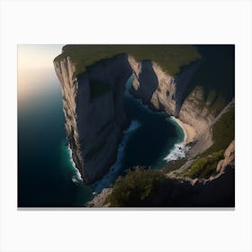 Coastline View From Atop The Cliff Canvas Print