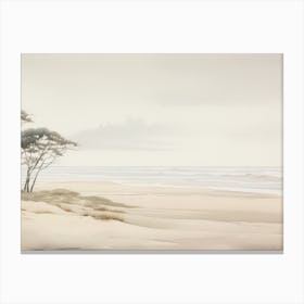 Muted Coastal Watercolor Painting Canvas Print