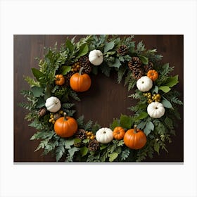 Thanksgiving Wreath 1 Canvas Print