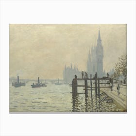 The Thames Below Westminster, 1871 By Claude Monet Canvas Print