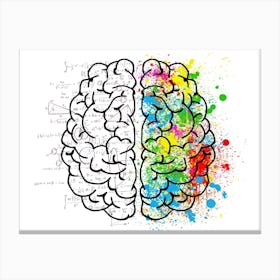 Splatter Brain Mind Psychology Idea Drawing Canvas Print