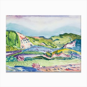 Mountain With Red House, Charles Demuth Canvas Print