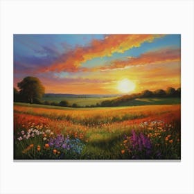 Sunset In The Meadow 33 Canvas Print