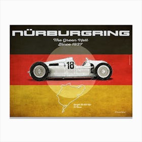 Nürburgring Auto Union Landscape Canvas Print