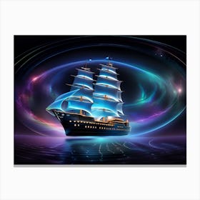 Ship In Space Canvas Print