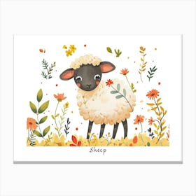 Little Floral Sheep 3 Poster Canvas Print