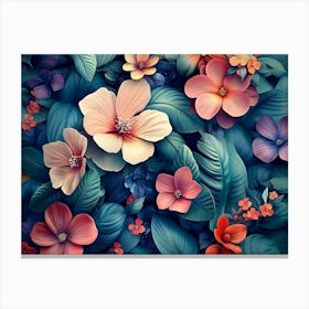 Flowers Wallpaper 2 Canvas Print