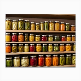 Shelves Of Preserved Vegetables 9 Canvas Print