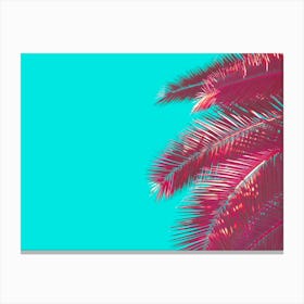 Neon Palm Tree Canvas Print