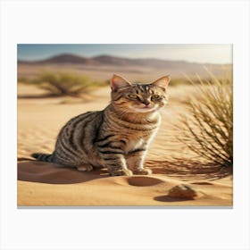 Cat In The Desert 8 Canvas Print