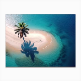 Palm Tree On The Beach Canvas Print