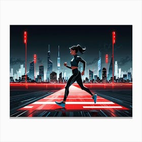 Runner In The City Canvas Print