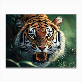 Tiger In The Jungle 4 Canvas Print