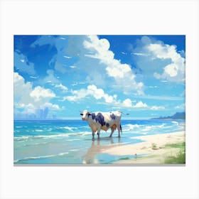 Cow On The Beach 2 Canvas Print
