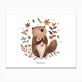 Little Floral Beaver 2 Poster Canvas Print