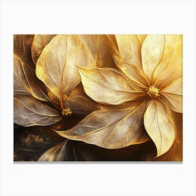 Golden Poinsettia Canvas Print