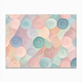 Pastel Colored Circles With Swirling Patterns Create An Abstract And Visually Appealing Background With A Soft And Playful Feel Canvas Print