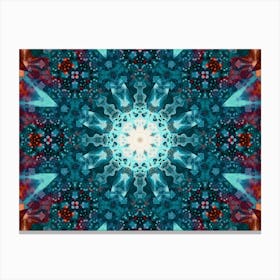Alcohol Ink And Digital Processing Blue Pattern 7 Canvas Print