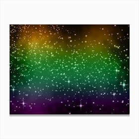 Violet, Green, Orange Shining Star Background Canvas Print