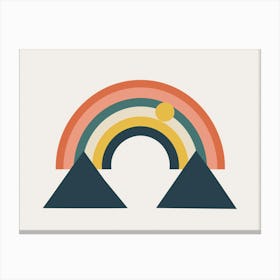 Rainbow And Mountains Canvas Print