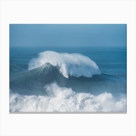 Nazare Bigwave Ocean | Surfing the massive waves in Portugal Canvas Print