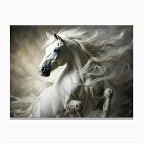 White Horse Wallpaper Canvas Print