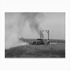 Untitled Photo, Possibly Related To Weed Burner In Operation Near Jeanerette, Louisiana By Russell Lee Canvas Print