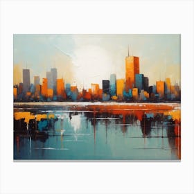 Abstract Cityscape painting 7 Canvas Print