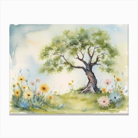 Watercolor Of A Tree 1 Canvas Print