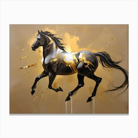 Gold Horse Painting Canvas Print