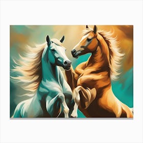 Horse Fight Canvas Print