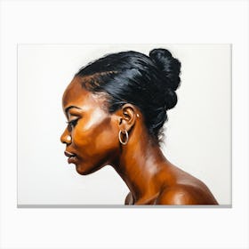 Side Profile Of Beautiful Woman Oil Painting 175 Canvas Print