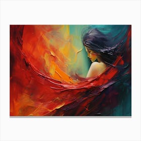 Woman In Flames Canvas Print