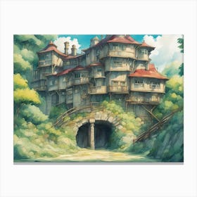 Castle In The Woods Canvas Print