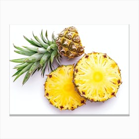 Pineapples On A White Background 1 Canvas Print
