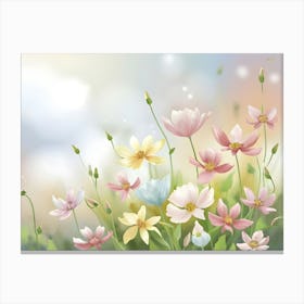 Cosmos Flowers Background Canvas Print