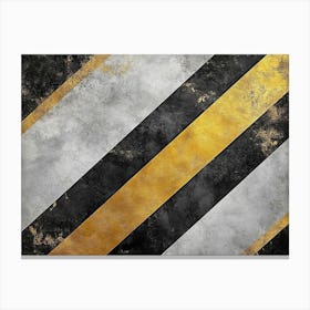 Black And Gold Stripes 1 Canvas Print